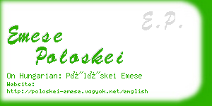 emese poloskei business card